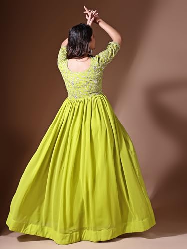 Image of Fashion Basket Georgette Embroidered Anarkali Dress for Women