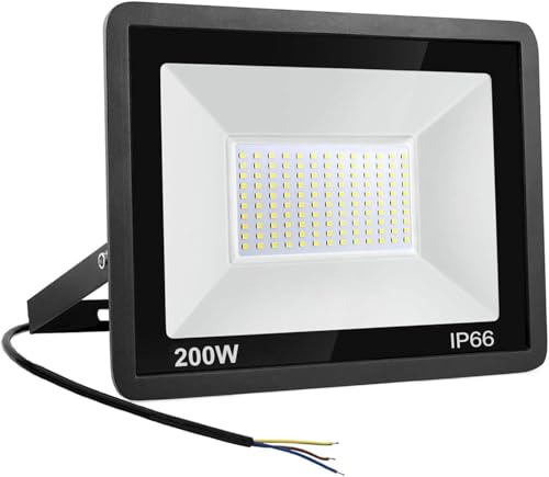 Yatosally Foco LED Exterior 200W, 20000LM Focos LED Exterior 6500K Blanco Frío Luz Exterior Impermeable IP66 Proyectores Exteriores para Garaje Jardín Patio Parque