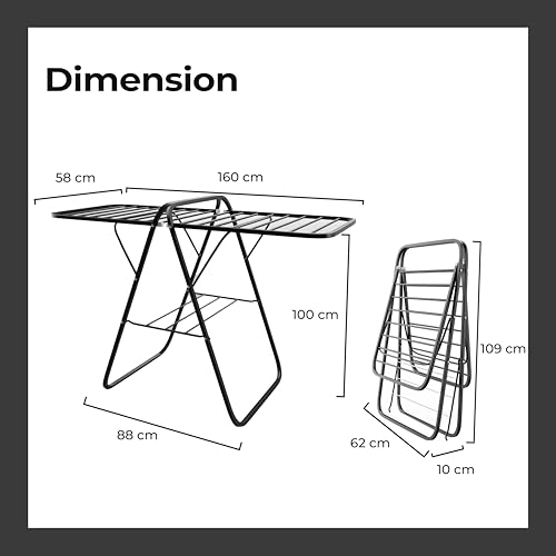 Image of Lifelong Heavy-Duty Cloth Dryer Stand | Foldable Laundry Rack with Sturdy Iron Frame | Anti-Skid Floor Protection | Compact Storage Design | For Clothes, Towels & Linen Drying Indoors or Outdoors