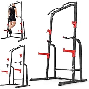 Hop-Sport Krachtstation HS-1014K – Multifunctionele Power Cage met Halterstandaard Squatrek, Dip Station en Optrekstang, dip bar