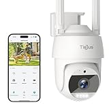 TIEJUS 2K Outdoor PTZ Security Camera with WiFi, Night Vision, Alexa