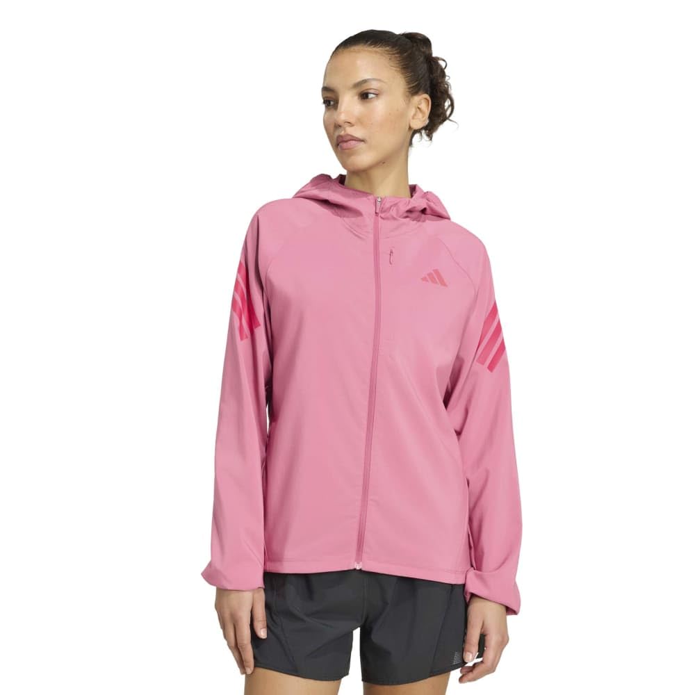 adidas Women's Adi365 Running Iconic Hooded Coat, Dual Magenta, XL