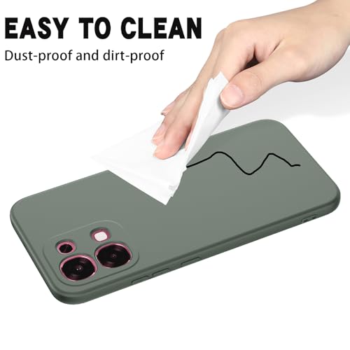 Image of Casotec Back Cover for Oppo F31 5G | Full Camera Protection | Premium Liquid Silicon Case | Flexible Bumper Case for Oppo F31 5G (Military Green)