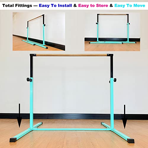 Marfula 4Ft Gymnastic Bar Set Gymnastics Horizontal Bar Gymnastics Kip Bar Teal Bar For Kids Home Use thumb #5