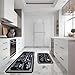 Voanos Black and White Kitchen Rugs,Non Skid Washable Microfiber mats for Kitchen Floor,Kitchen Rules Theme Cushioned Runner Rug Decor Sets of 2,Size 17