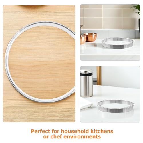 Aros de acero inoxidable para desmoldar postres perfectos y masas de pizza 4