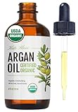 Kate Blanc Cosmetics Argan Oil for Hair, Face & Skin from Morocco (4oz, USDA Certified Organic, Cold Pressed & 100% Pure, Light)