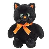 Bearington Ebony Plush Halloween Black Cat Stuffed Animal, 7 Inch