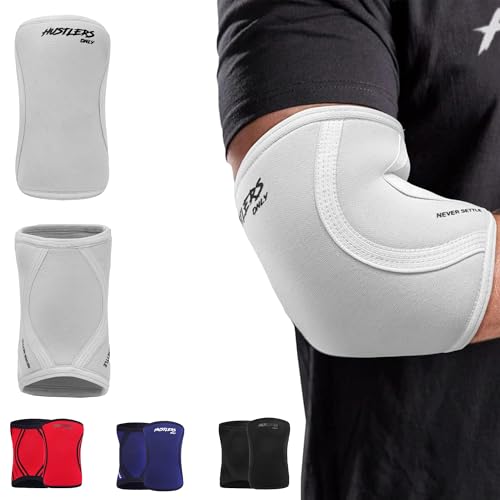 Coudières de compression en néoprène 5mm robustes pour musculation blanche XL