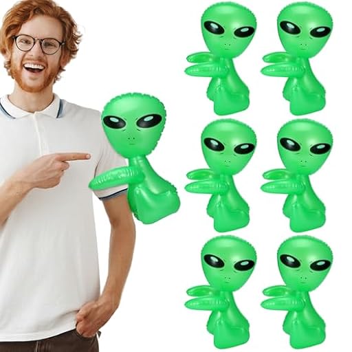 LaRandom 6 piezas inflables de bebé alienígena de 12.5 pulgadas, color verde, juguete inflable de alienígena para regalo de premio de juego, regalos de fiesta temática de Halloween, decoraciones de | Ya disponible en tu tienda friki favorita! En mundofriki.es!