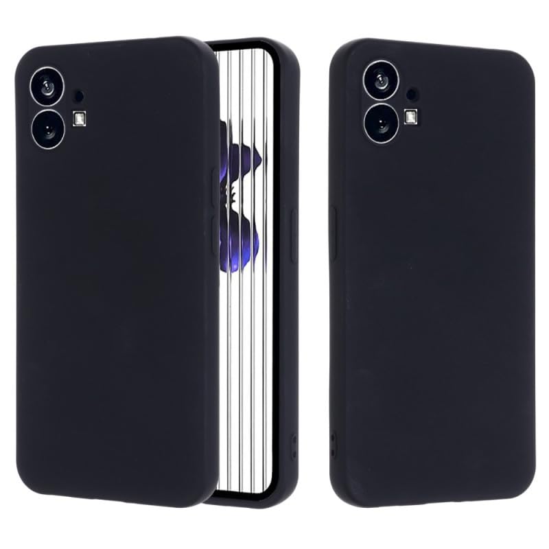 EMODIL Case for Nothing Phone 1 Cover Black Slim Fit for Soft TPU Back Cover Flexible Silicone Cover Matte Black for Nothing Phone 1 ® (Black)