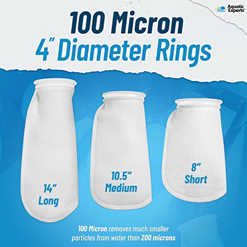 Filter Socks 100 Micron - Threaded Seams - Aquarium Felt Filter Socks - Made In The Usa (4"X14", 2 Pack) #TOP2