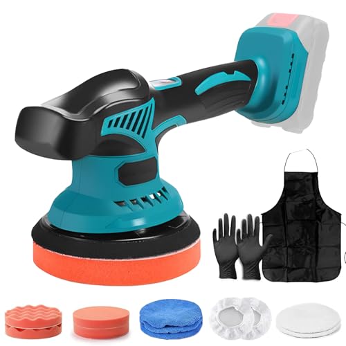 Pulidora Inalámbrica 21V, Pulidora Coche Bateria compatible con M-akita de 18 V, Pulidora Orbital Excéntrica, 8 velocidades, 2800-7600 TR/min, Pulidor de búfer inalámbrico para Pulidar, Lijado