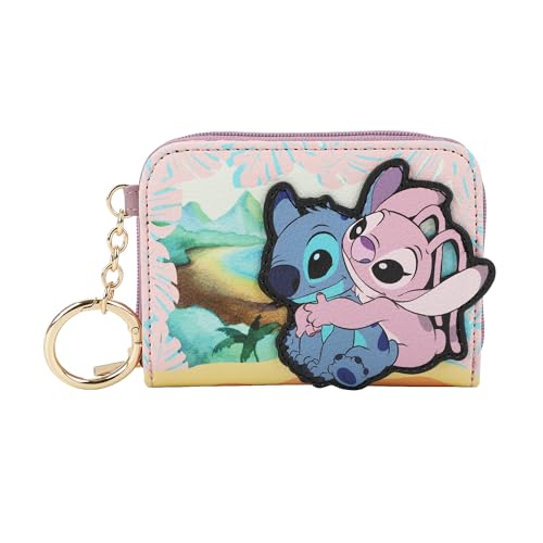 Portefeuille zippé Stitch et Angel Disney violet, une idée cadeau originale pour fans