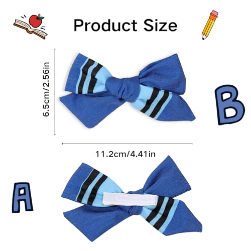 Pinzas para cabello escolares azul 2 piezas miniatura 2
