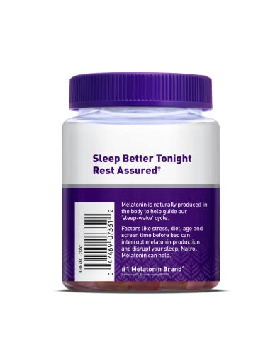 Natrol Melatonin Sleep Aid Gummy, Fall Asleep Faster, Stay Asleep Longer, 2 Gummies Per Serving, Drug Free And Gelatin Free, 10Mg, 90 Strawberry Flavored Gummies #TOP7