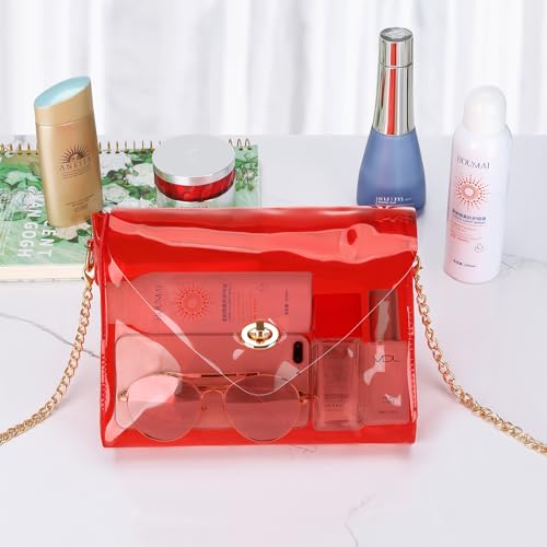 Image of HAOGUAGUA Clear Purse for Women, Clear Bag Stadium Approved, See Through Clear Handbag for Concerts Sports Events