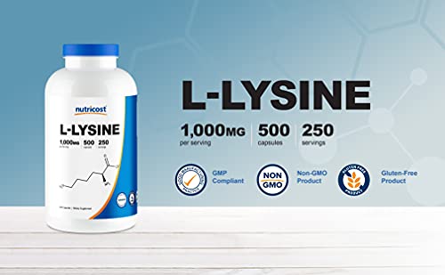 Nutricost ZL00772 L-Lysine 1000Mg Per Serving, 250 Servings, 500 Capsules thumb #3