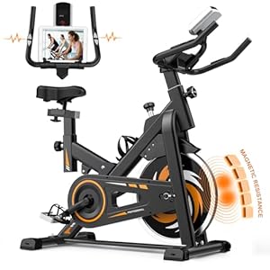 Ergometer Heimtrainer Fahrrad – Magnetischer Widerstand Fitnessbike, Stille Stationäre Spinning Bike Indoor, LCD-Monitor, Pulsmesser iPad-Halterung, Hometrainer 150 kg Belastbar