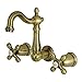 Kingston Brass KS1223AX 8-Inch Center Wall Mount Bathroom Faucet, Antique Brass