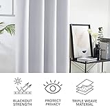 Deconovo Super Soft Thermal Insulated Curtains Eyelet Room Darkening Curtains for Nursery 52"x 54" Silver Grey 1 PAIR - Image 8
