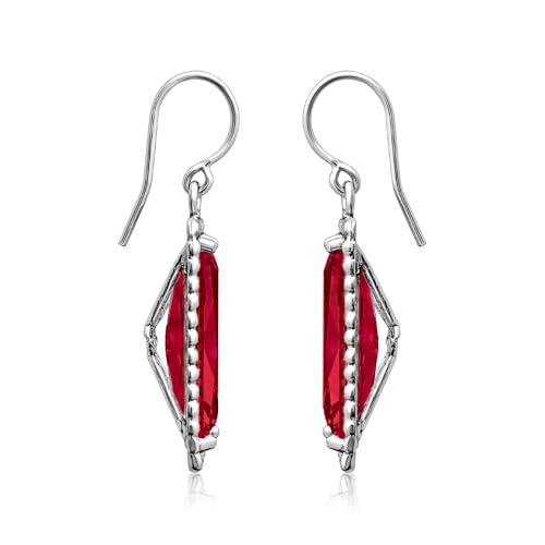 Jean Rachel Jewelry 925 Sterling Silver Dangle Earrings for Women - Baguette with Cubic Zirconia Vintage Design - Hypoallergenic, Lead & Nickel Free - Artisan Handcrafted Statement Earrings3