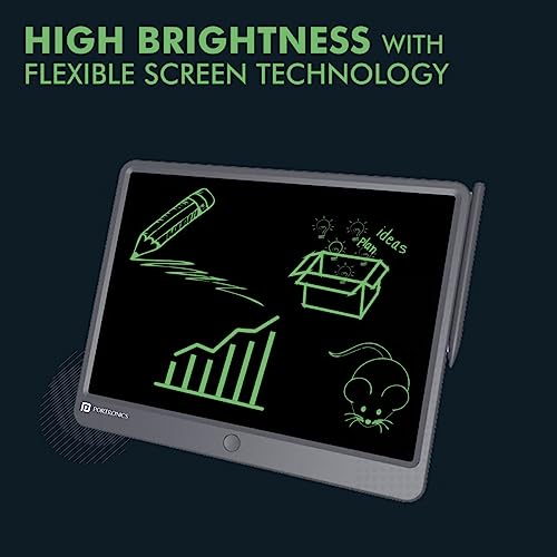 Portronics Ruffpad 15 Re-Writable LCD Screen 38.1cm (15-inch) Writing Pad for Drawing, Playing, Handwriting Gifts for Kids & Adults (Grey) (Image - 2)