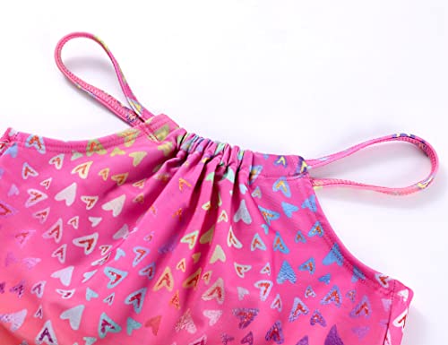 Image of TENVDA Girls Swimsuit 2-Piece Halter Tankini Set Beach Sport Bathing Suit UPF 50+ Swimwear