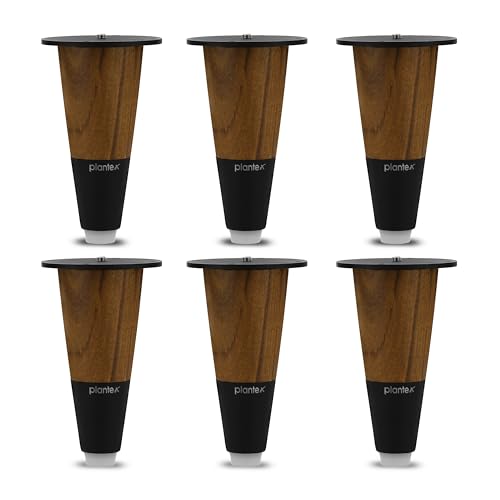 Image of Plantex 4 Inch Sofa Legs for Bed Furniture /Sofa Legs for Table /Sofa Support Legs with Rubber Grip (Black, 6 Pcs)