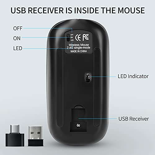 LED-Wireless-Mouse-Slim-Silent-Mouse-24G-Rechargeable-Wireless-Computer-Mouse-Wireless-Mouse-for-Laptop-MacBook-iPad-Chromebook-with-USB-Type-c-Receiver