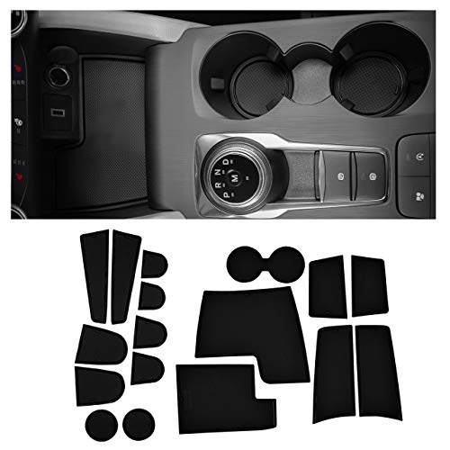 CupHolderHero fits Ford Escape Accessories 2020-2022 Premium Custom Interior Non-Slip Anti Dust Cup Holder Inserts, Center Console Liner Mats, Door Pocket Liners 17-pc Set (Solid Black)
