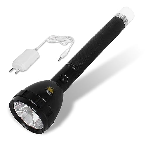 Image of Sunaze Rechargeable Emergency Led Torch Light /Flashlight with Lithium Battery 2 in 1 Torch with Back Light Lamp