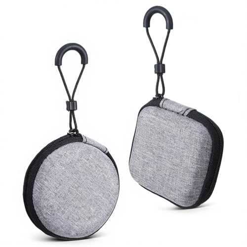 ElevateTech Mini Kopfhörer Tasche, 2 Stück Headset Aufbewahrung Headphones Schutztasche Stoßfeste Ohrhörer Hülle Etui Earphone Cover Hardcase für In Ear Earphones Datenkabel U Festplatte, Grau