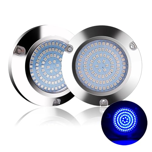 KOVNISE LED Underwater Light for Boats 316 Stainless Steel Boat Transom Mount Light, Waterproof LED Lights/Marine Lights 10-30V，for Stern Interior Navigation Deck Courtesy Night Fishing (Blue*2)