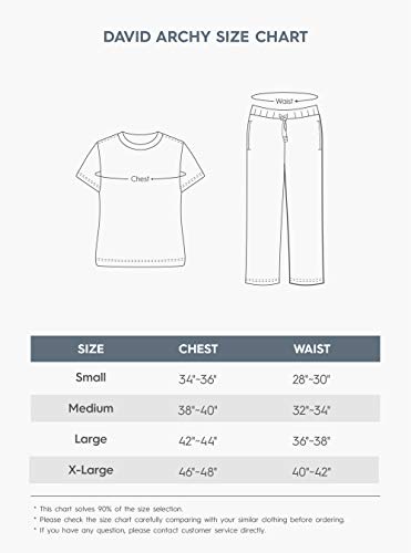 image for DAVID ARCHY Men's Cotton Pajamas Henley Collar Sleepwear Soft Classic 