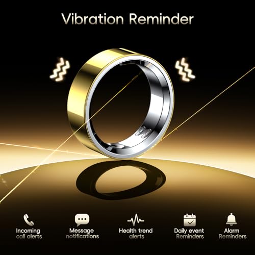 RQZ Smart Ring Health Fitness Tracker for Men and Women,Gold Size 7 - image 8