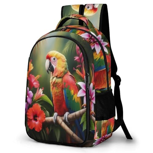 WECECE Sac A Dos Parrot Print Garçons Pour Elèves De CP À CM2, Sac À Dos Bird Theme Pour Âgés 6-12 Ans, Cartable Enfants 8-13 Ans