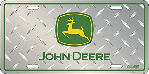 Plaque d'immatriculation John Deere argentée et verte le cadeau idéal pour collectionneur