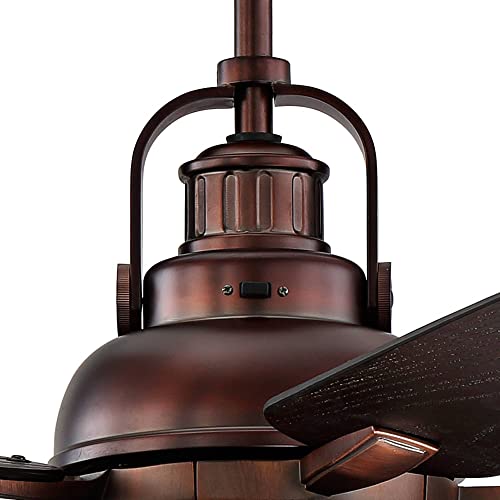 Casa Vieja 60" Wind And Sea Industrial Indoor Outdoor Ceiling Fan With Light Led Remote Control Dimmable Oil Brushed Bronze Brown Wet Rated For Patio Exterior House Porch Gazebo Garage Barn #TOP7