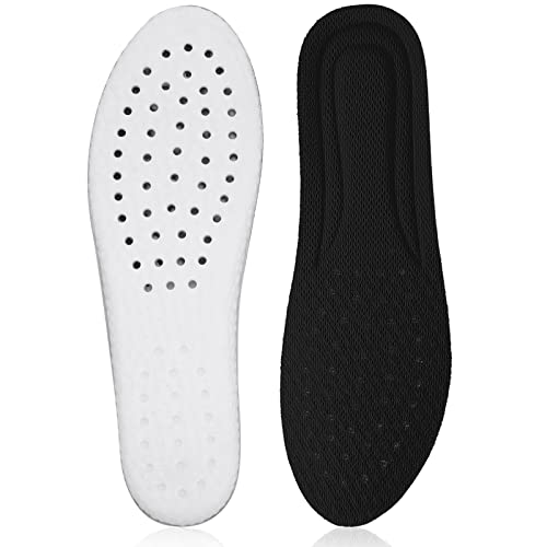 WLLHYF Plantillas de espuma viscoelástica, cómodas y recortables, almohadillas de apoyo acolchadas plantillas deportivas de repuesto transpirables (hombres: Reino Unido 8-11, negro)