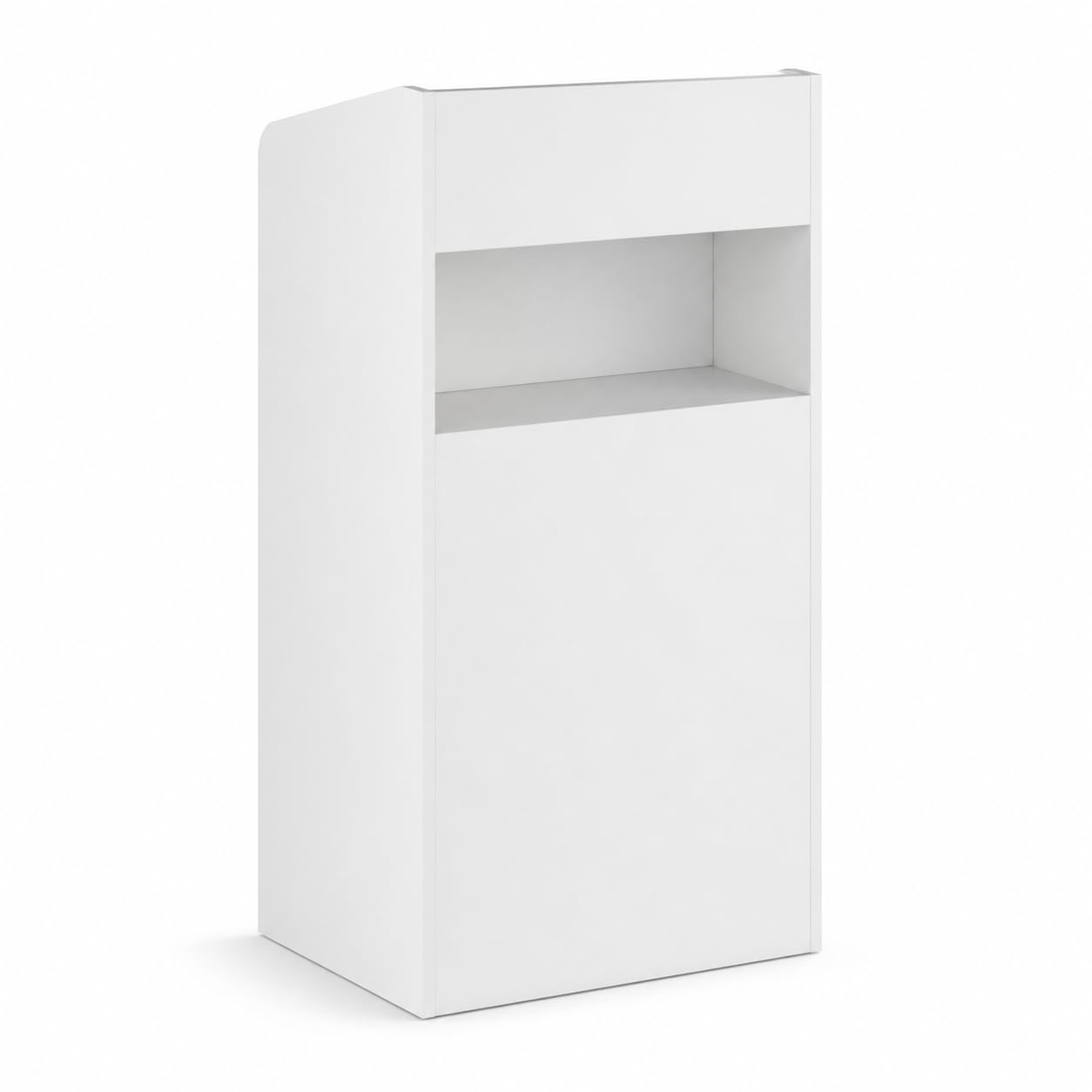 Comptoir de réception avec éclairage LED et étagère d'exposition, Table de Caisse avec 2 Compartiments de Rangement, Petit comptoir de réception pour Bureau, Magasin, Salon, 59 x 39 x 109 cm