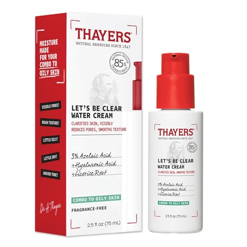Thayers Let's Be Clear Water Face Cream, Moisturizer with Azelaic Acid and Hyaluronic Acid