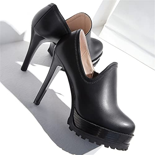 Betastella Women's Stiletto Platform Ankle Booties High Heel Pumps With Side Zip4