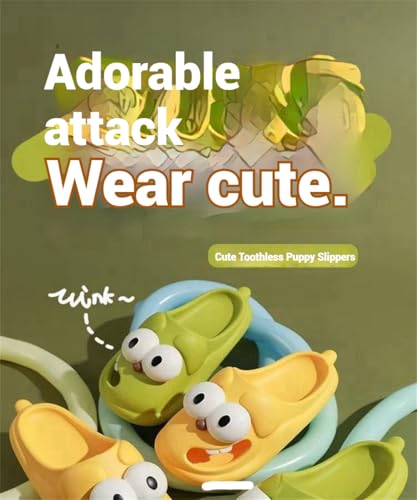 Big Eye Dog Slipper,Tongue Kiss Slippers,Women's Cute Cartoon Dog Slippers,Anti-Slip Beach Pool Shower Shoes2