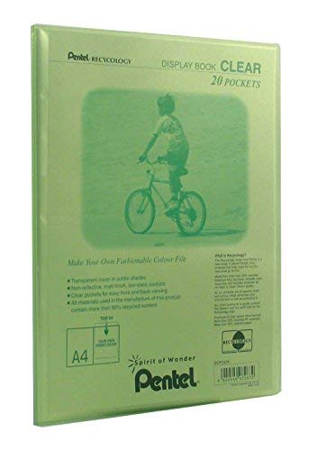 Pentel trasparente con 20 tasche, colore: nero