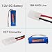 XUNTU 7.2V 3800mAh NIMH Battery (1 Pack) for RC Cars, 6-Cell NiMH Flat Rechargeable Battery Pack w/Standard Tamiya Connector + 7.2V Smart Charger(1 PCS)