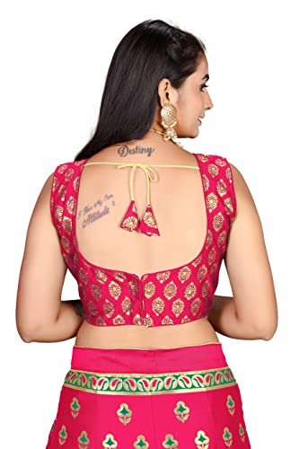Image of LAHER Girl's Casual Wear Heavy Banarsi Jacquard Soft Silk Bridal Semi-Stitched Lehanga Choli With Dupatta Set.