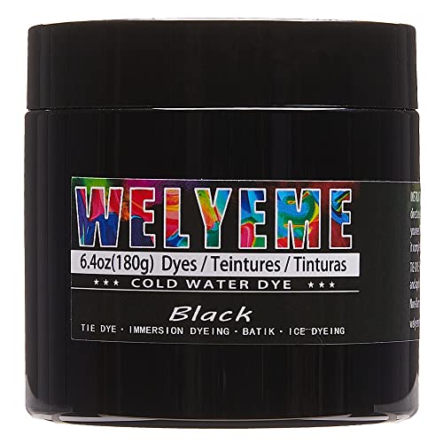 WELYEME Cold Water Dye, Tie Dye Powder, Fabric Dye Powder for Clothes (Black)