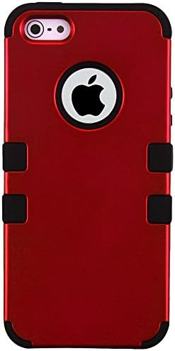 MYBAT IPHONE5HPCTUFFSO006NP Premium TUFF Case for iPhone 5 - 1 Pack - Retail Packaging - Titanium Red/Black