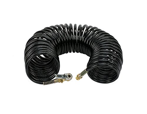 VIAIR 35 Ft. Black Braided Coil Hose, with 1/4